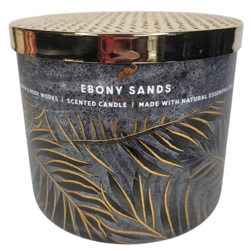 Bath and Body Works Candle - Ebony Sands 3-Wicked Scented Candle with Natural Es